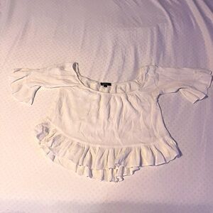 White Off The Shoulder Flowey Top